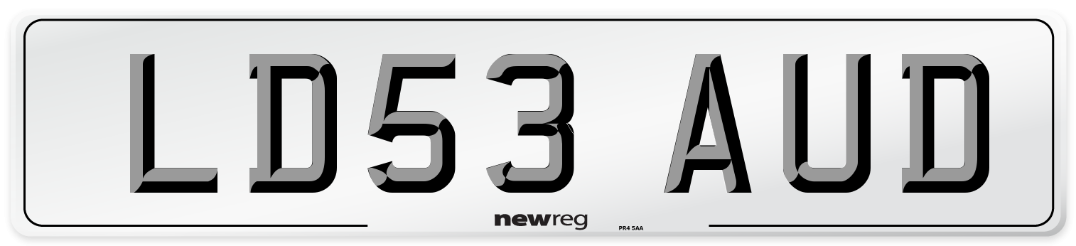 LD53 AUD Number Plate from New Reg